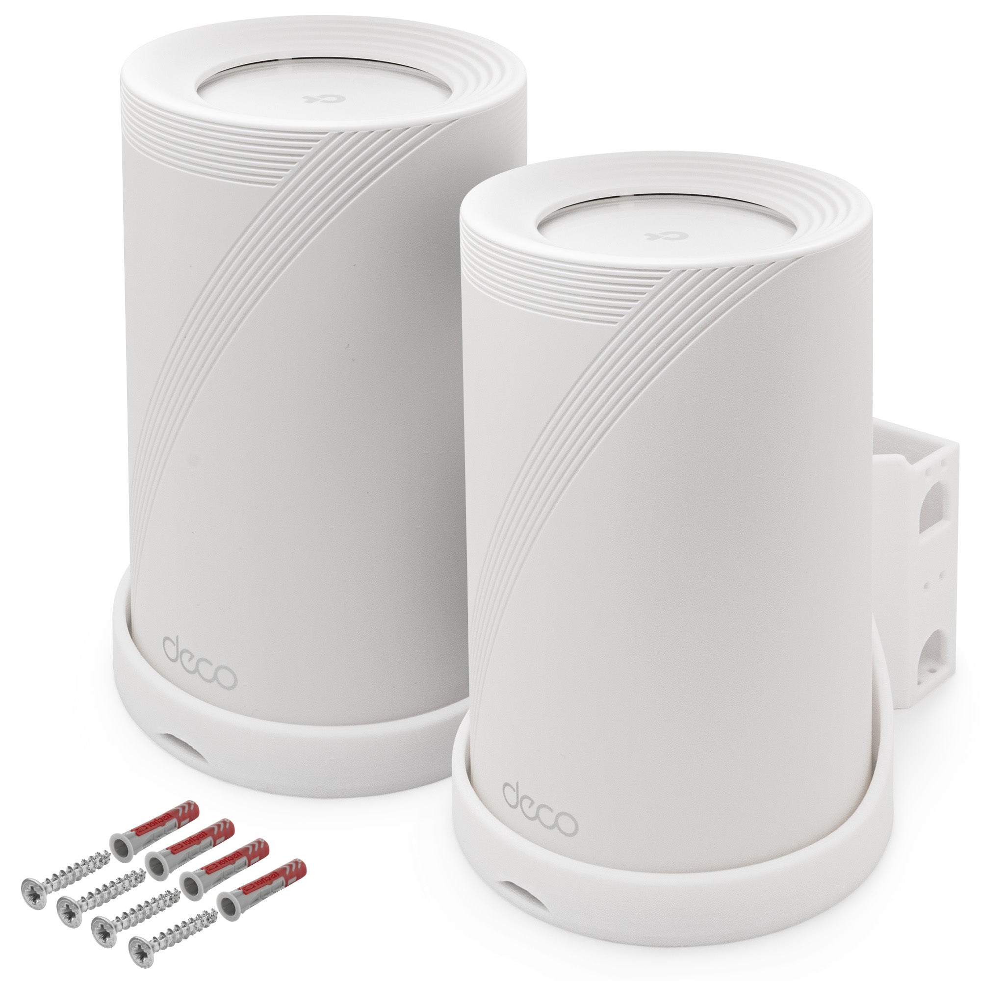 Wandhalterung passend für TP-Link Deco BE65 Wi-Fi 7 Mesh WLAN BE9300 | Robuste Halterung mit Kabelmanagement & Luftzirkulation | Wandmontage-Set inklusive Dübel & Schrauben