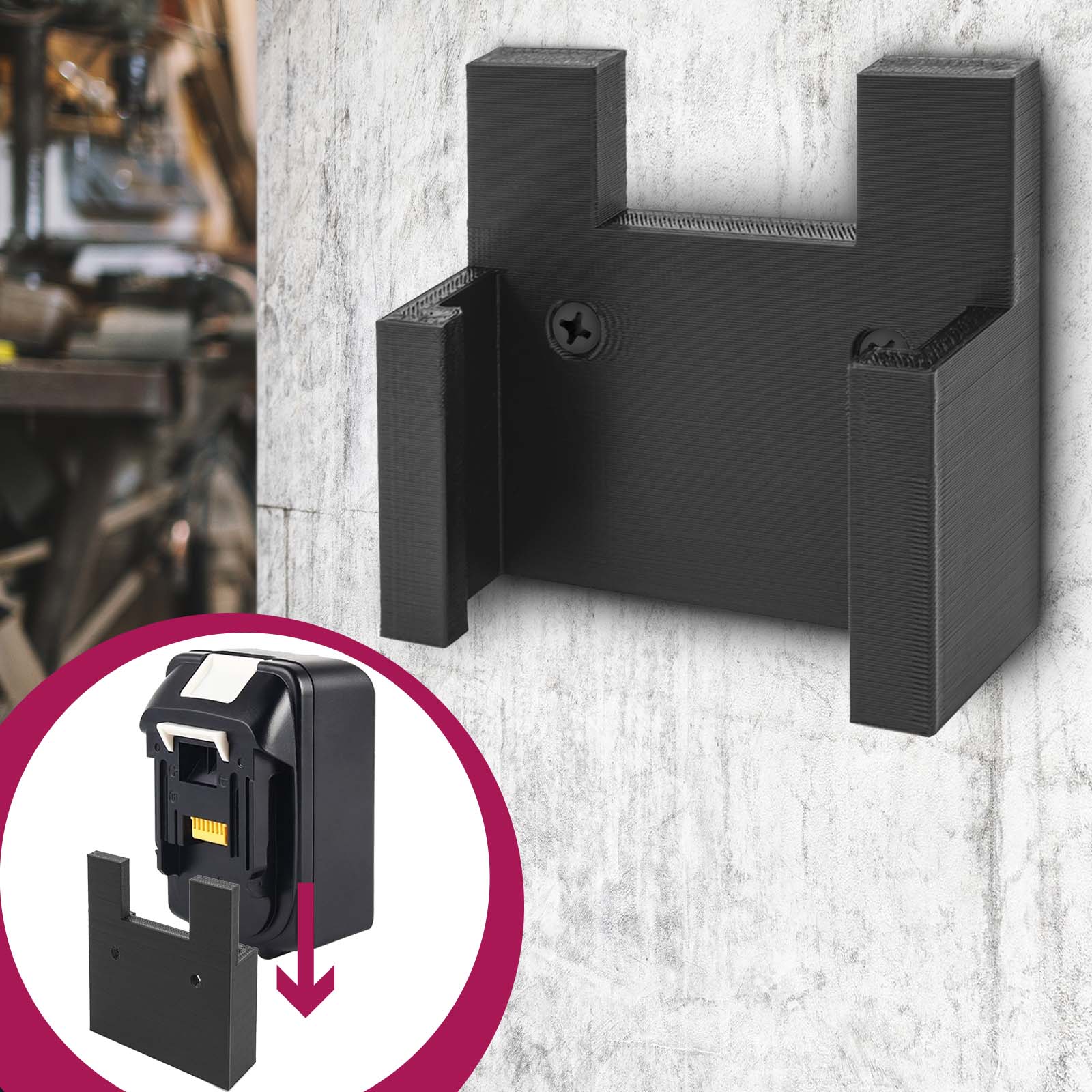 Akku Halterung 18V Batterie Wand Halter passend für Makita BL1815 BL1830 BL1840 BL1850