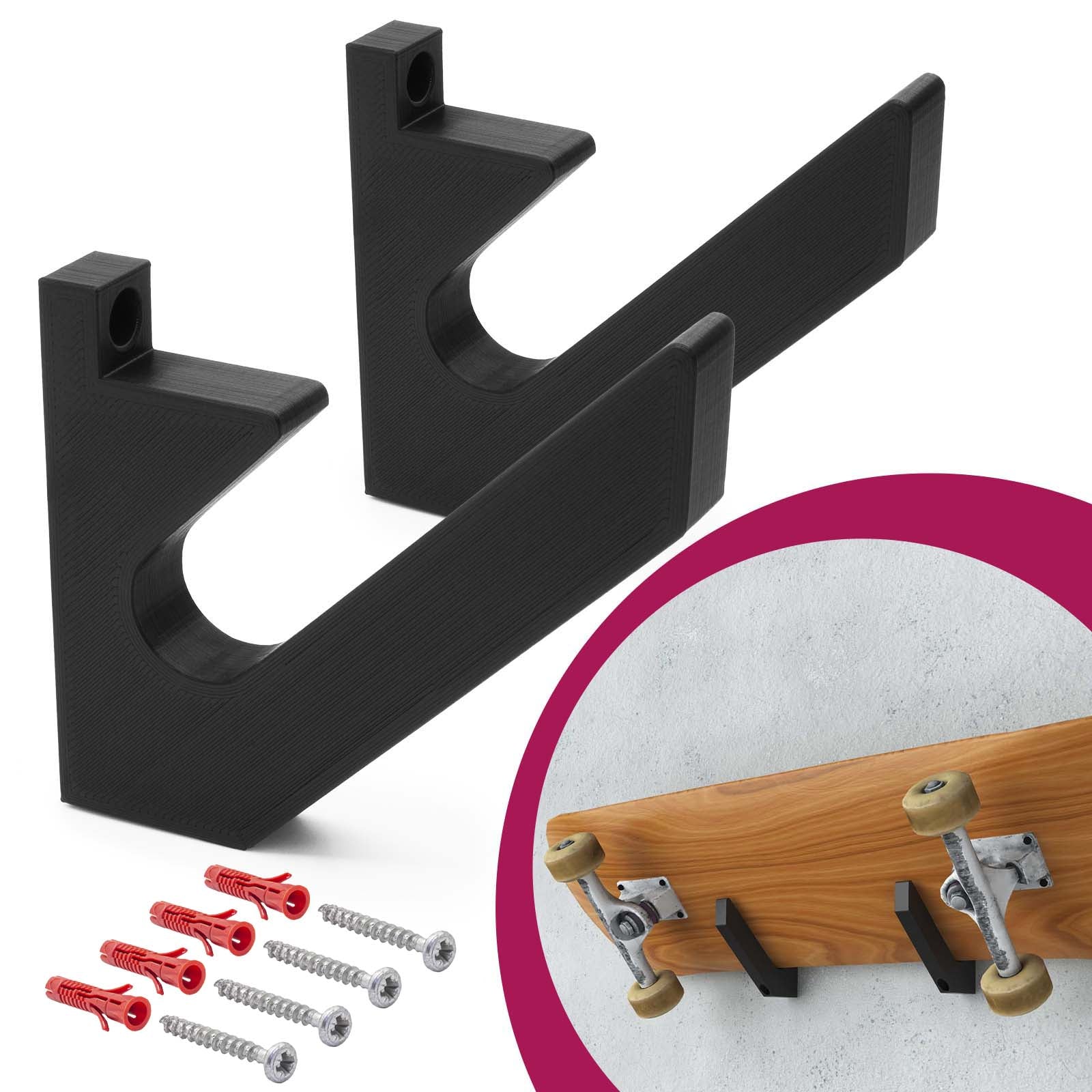 Skateboard Wand Halterung Longboard Halter Snowboard Haken Universal