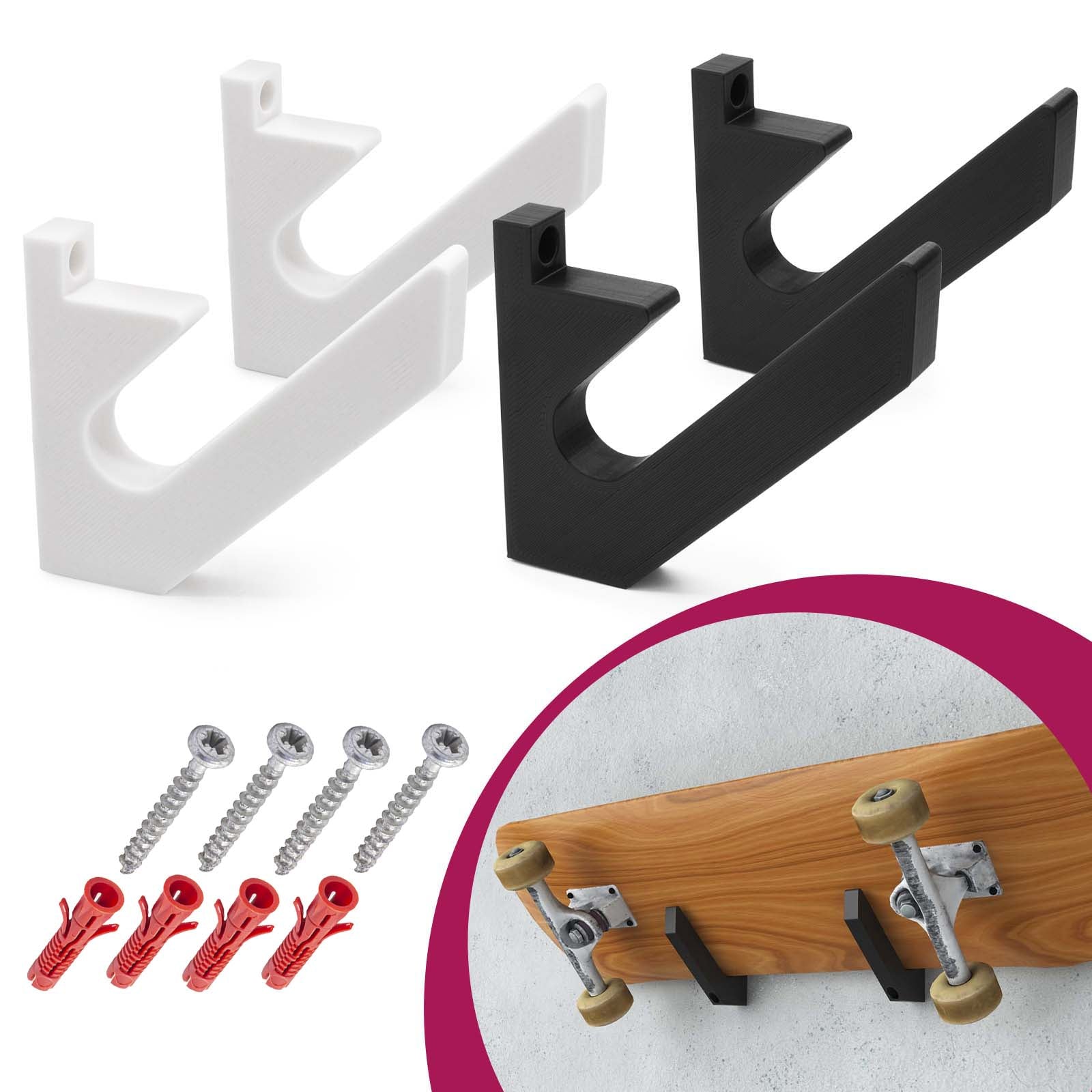 Skateboard Wand Halterung Longboard Halter Snowboard Haken Universal