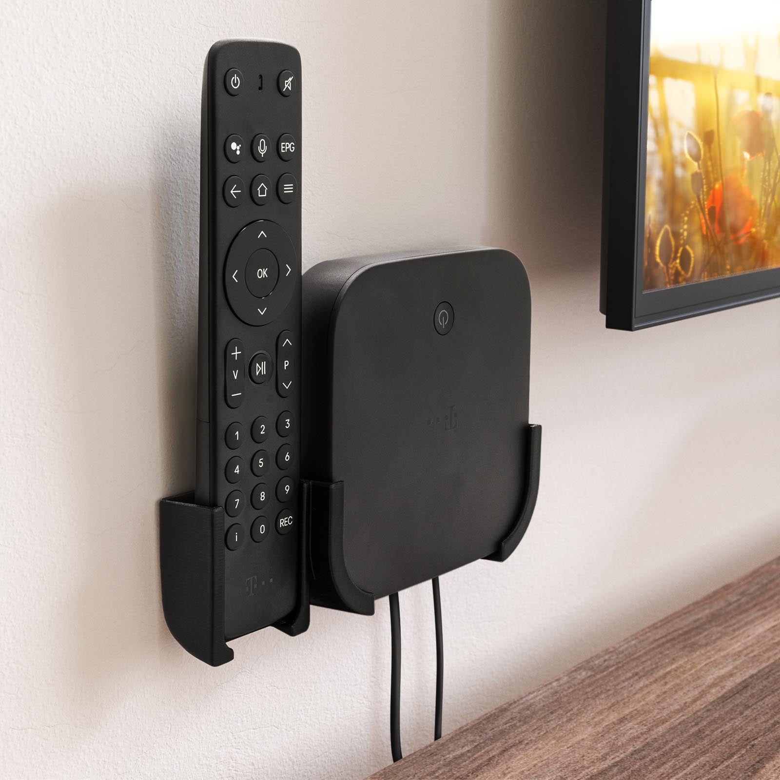 Wandhalterung passend für Telekom MagentaTV One Wandhalter TV Halterung mit Fernbedienungs Halter