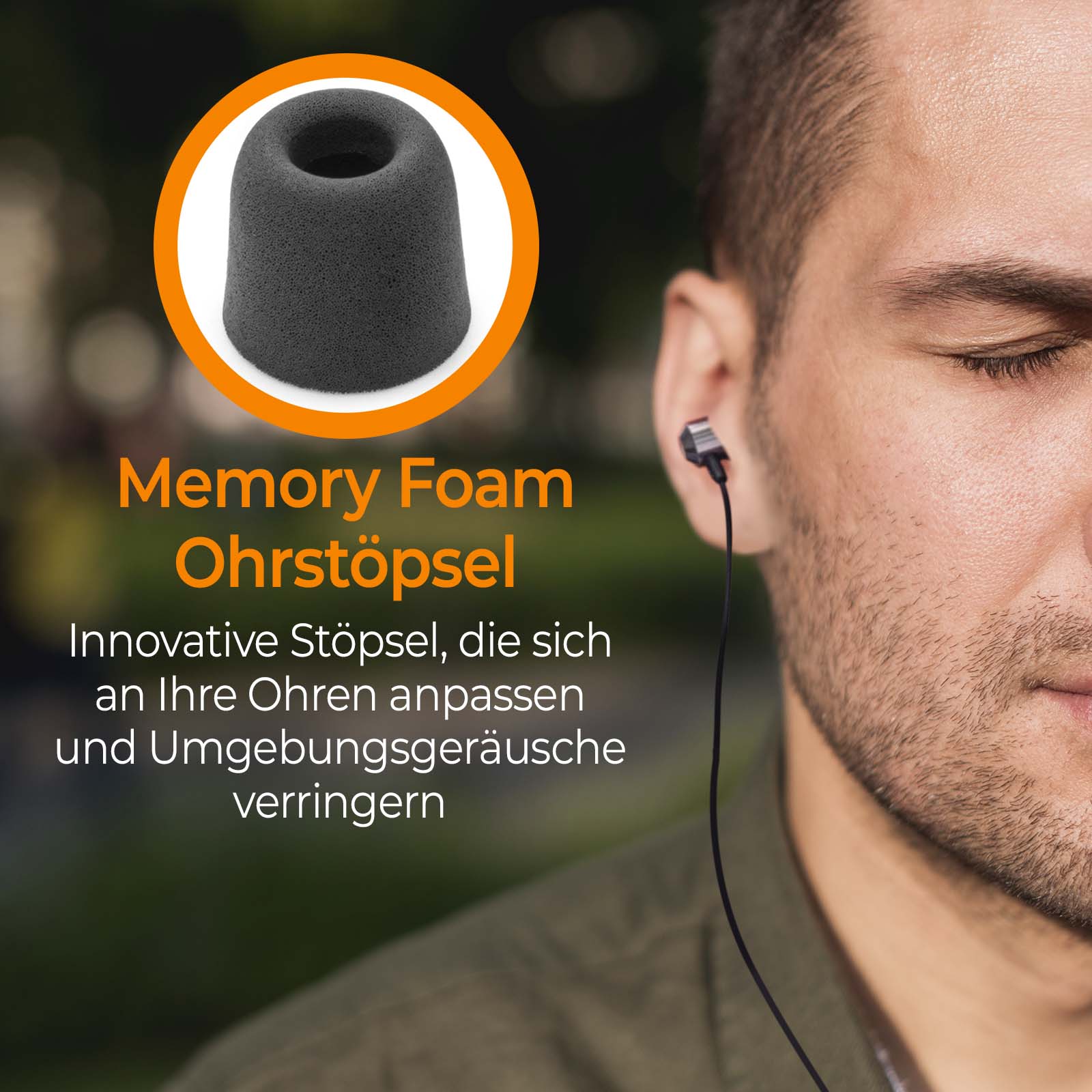 Mobilefox In-Ear Kopfhörer Headset Magnet Sport Design Memory Foam Ohrhörer Mikrofon Anthrazit
