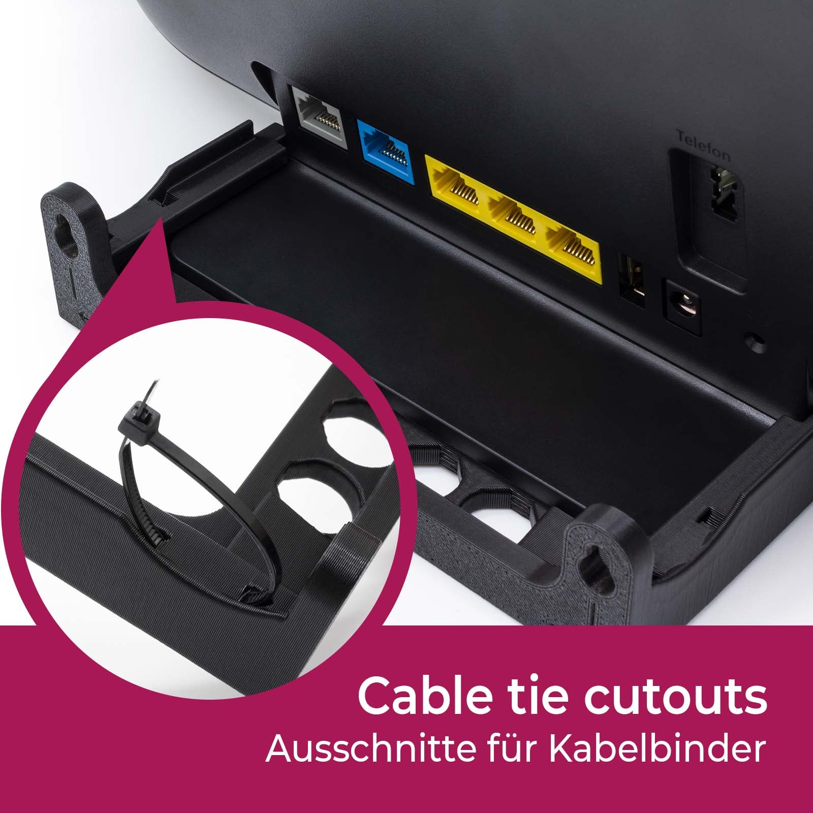 Wandhalterung passend für Telekom Speedport Smart 4 Router Wandhalter WLAN Halterung Halter mit Kabelmanagment