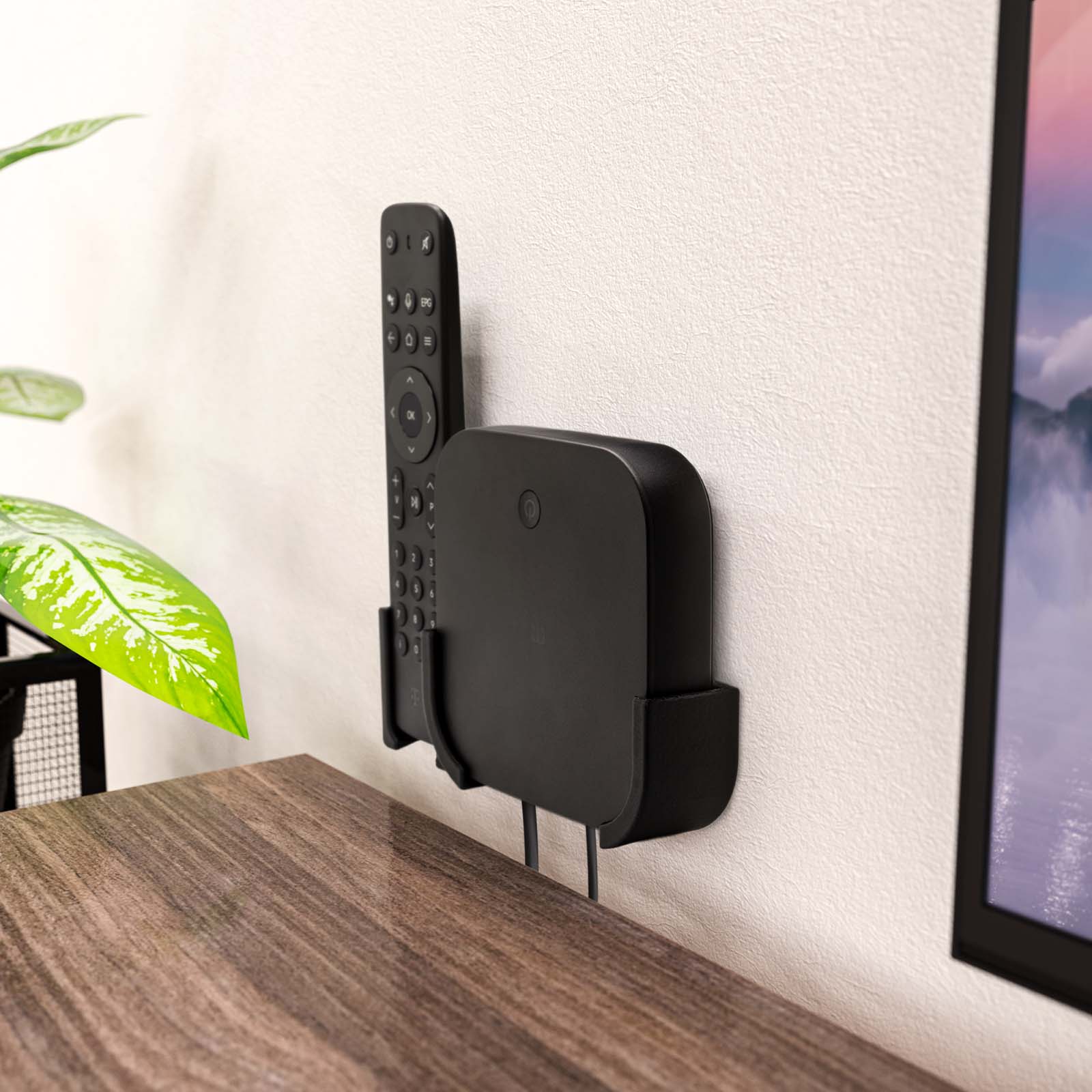 Wandhalterung passend für Telekom MagentaTV One Wandhalter TV Halterung mit Fernbedienungs Halter