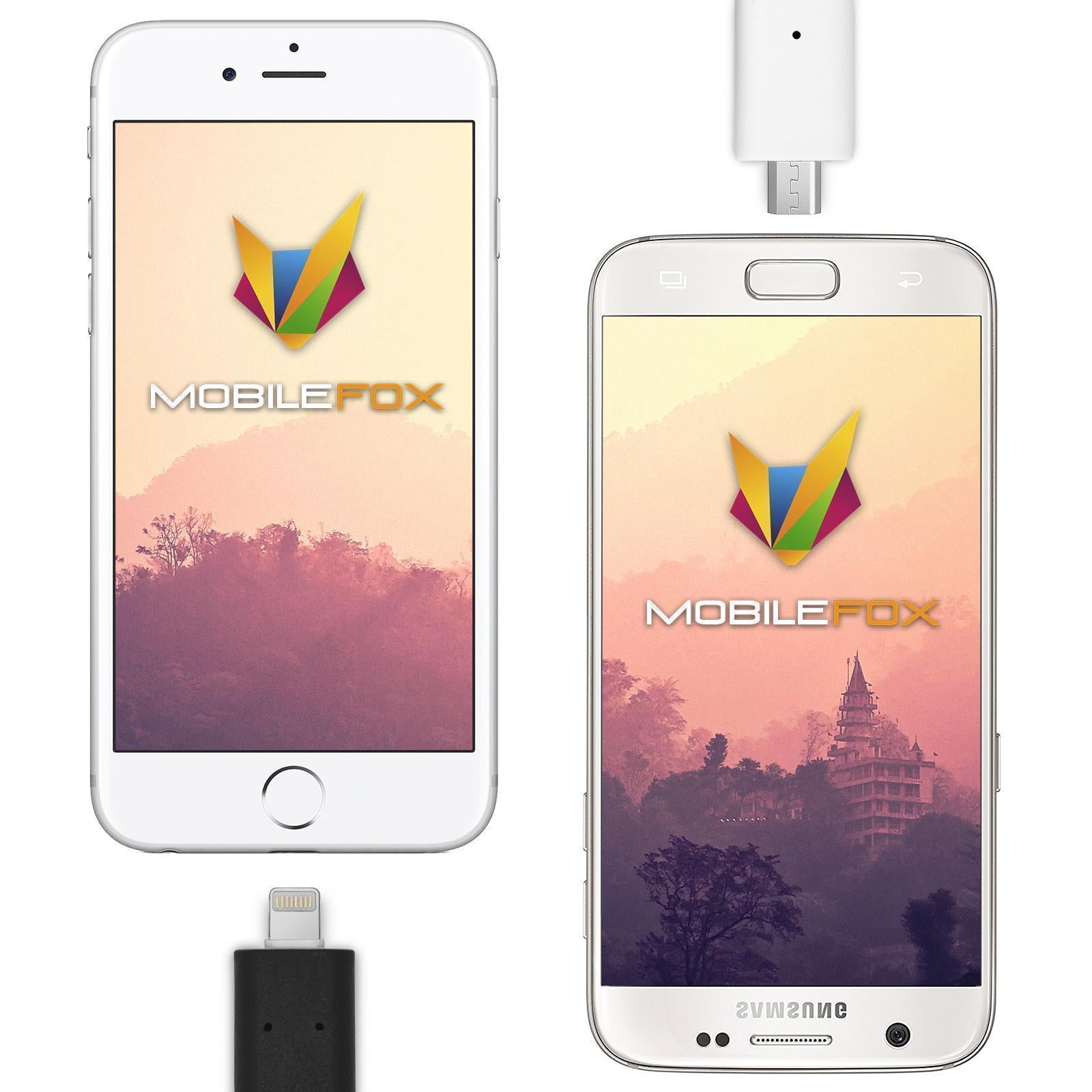 Mobilefox Biegbar USB Handy Ladekabel Datenkabel Halter passend für Apple Geräte Universal Schwarz