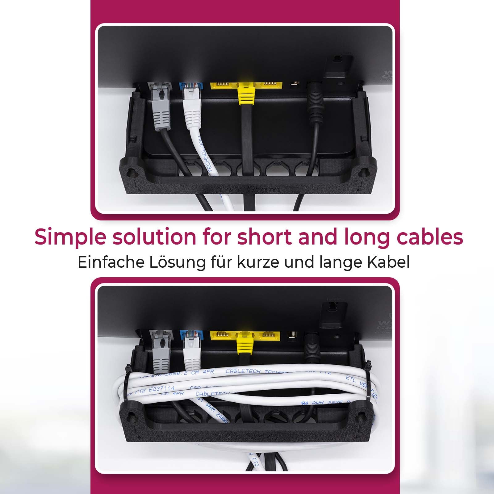 Wandhalterung passend für Telekom Speedport Smart 4 Router Wandhalter WLAN Halterung Halter mit Kabelmanagment