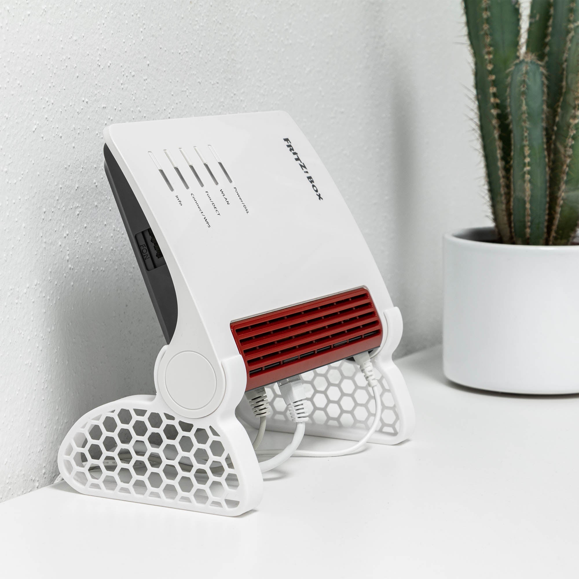 Ständer passend für AVM FritzBox 7590 Tischständer Router Halter Standfuß Belüftung Fuß Standfüße Aufsteller
