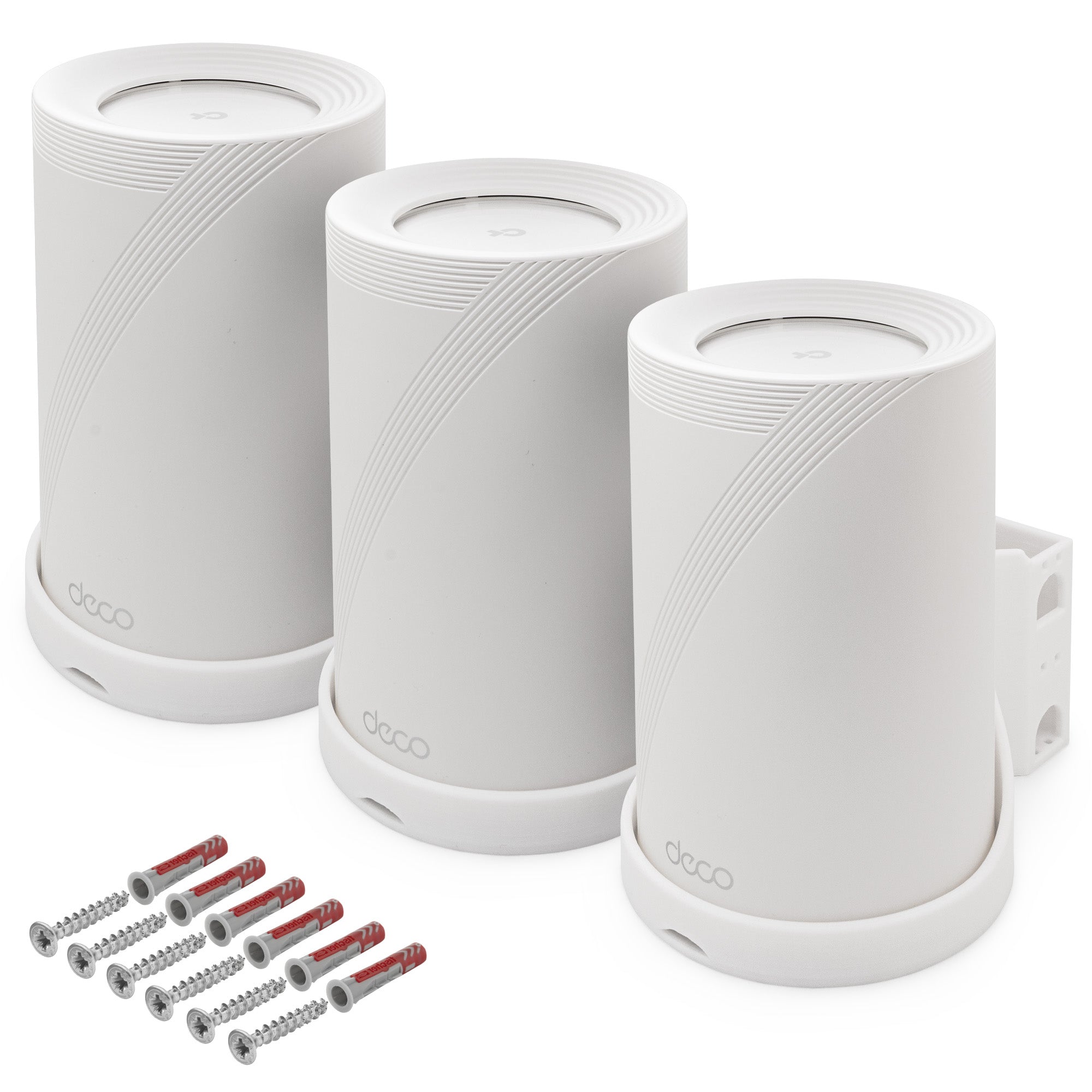 Wandhalterung passend für TP-Link Deco BE65 Wi-Fi 7 Mesh WLAN BE9300 | Robuste Halterung mit Kabelmanagement & Luftzirkulation | Wandmontage-Set inklusive Dübel & Schrauben