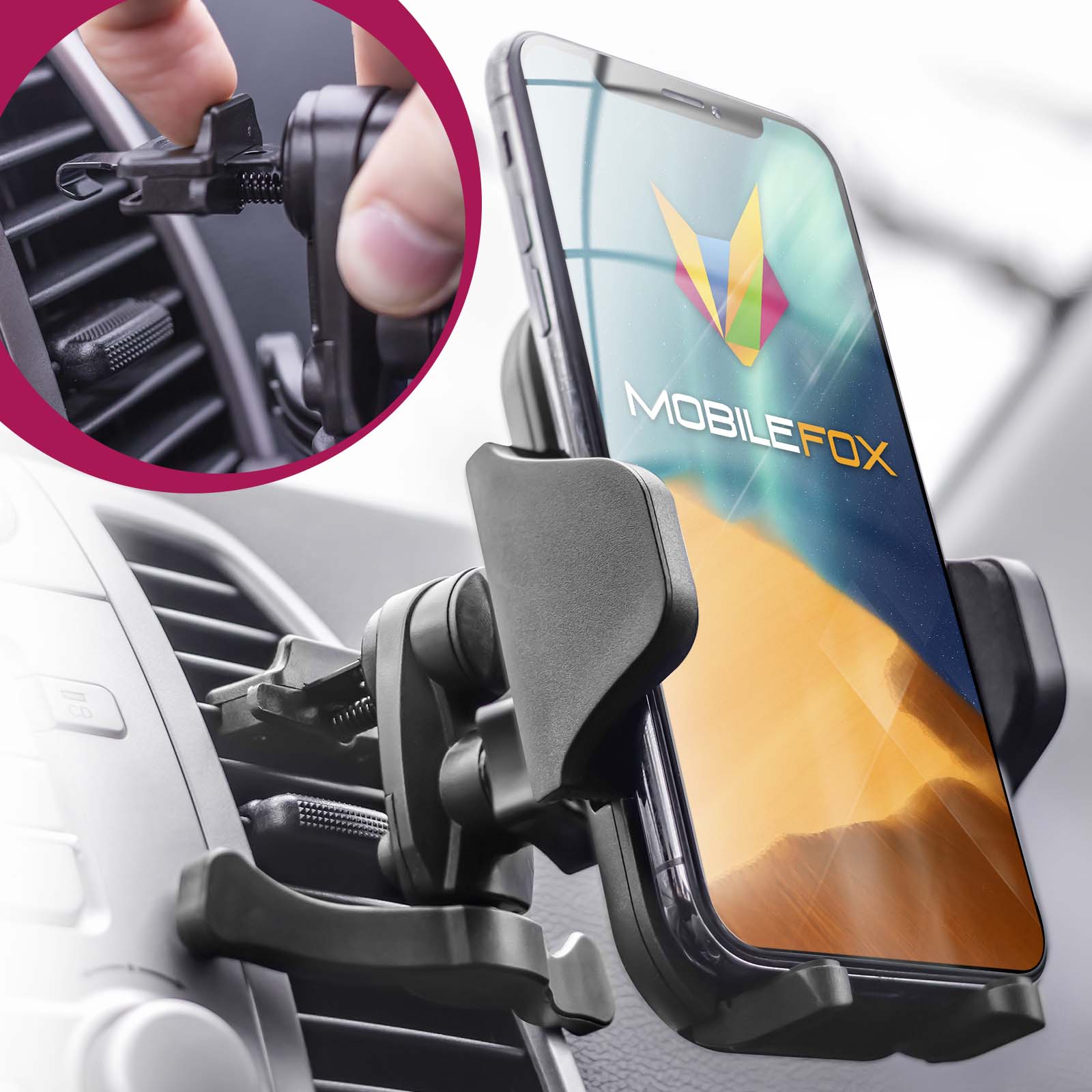 Mobilefox Universal Auto Handy Halterung Lüftung Schlitz KFZ Klemm Halter PKW