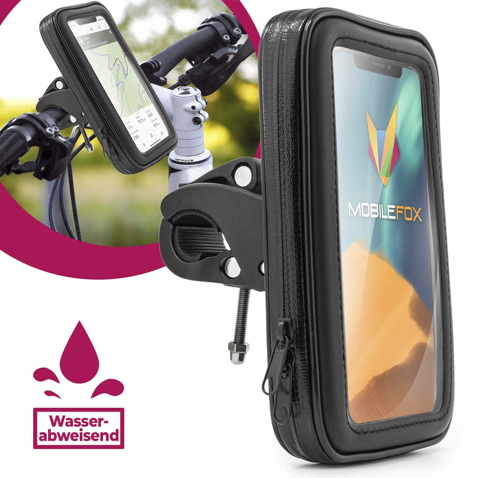 Halterung Halter Fahrrad Motorrad Lenker Handy Smartphone Navigation Größe S