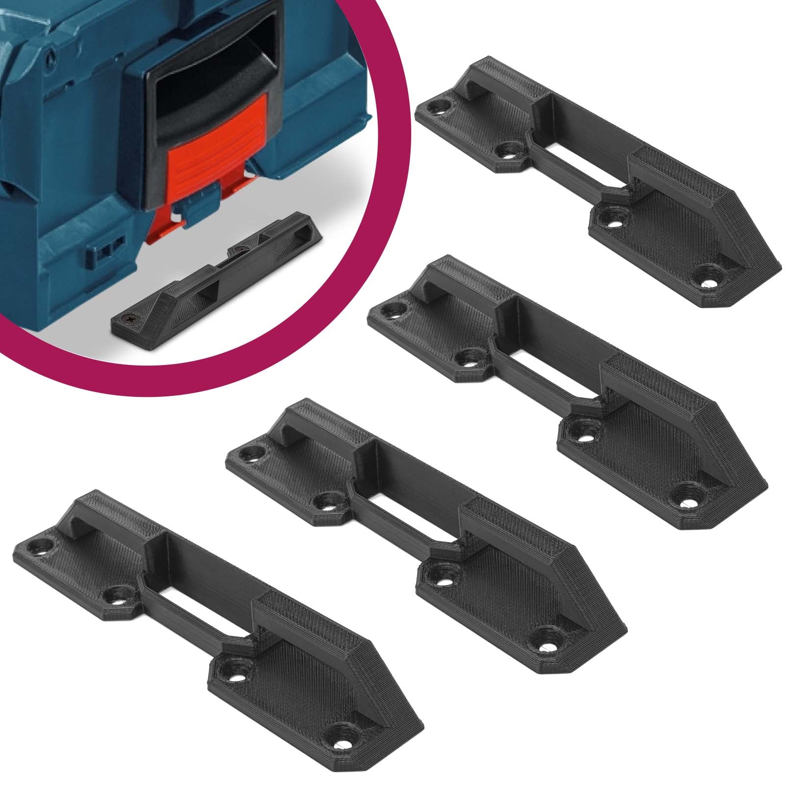 Halter Werkzeug Koffer Halterung Set 4 Stück Sicherung  passend für Bosch L-Boxx Sortimo