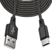 Mobilefox 3m Universal Micro Typ C USB Schnell Lade Daten Nylon Kabel