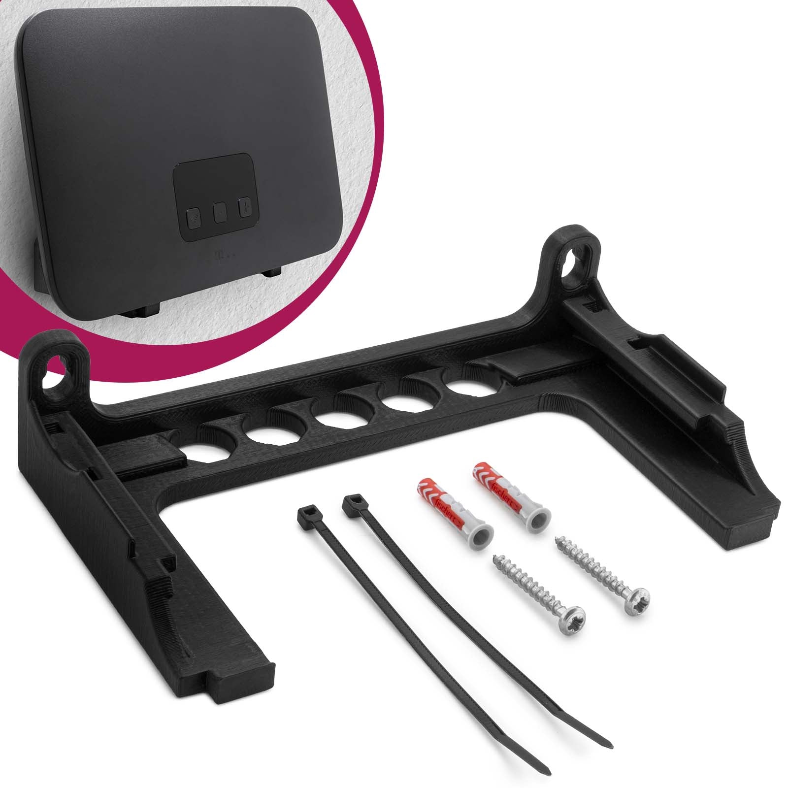 Wandhalterung passend für Telekom Speedport Smart 4 Router Wandhalter WLAN Halterung Halter mit Kabelmanagment