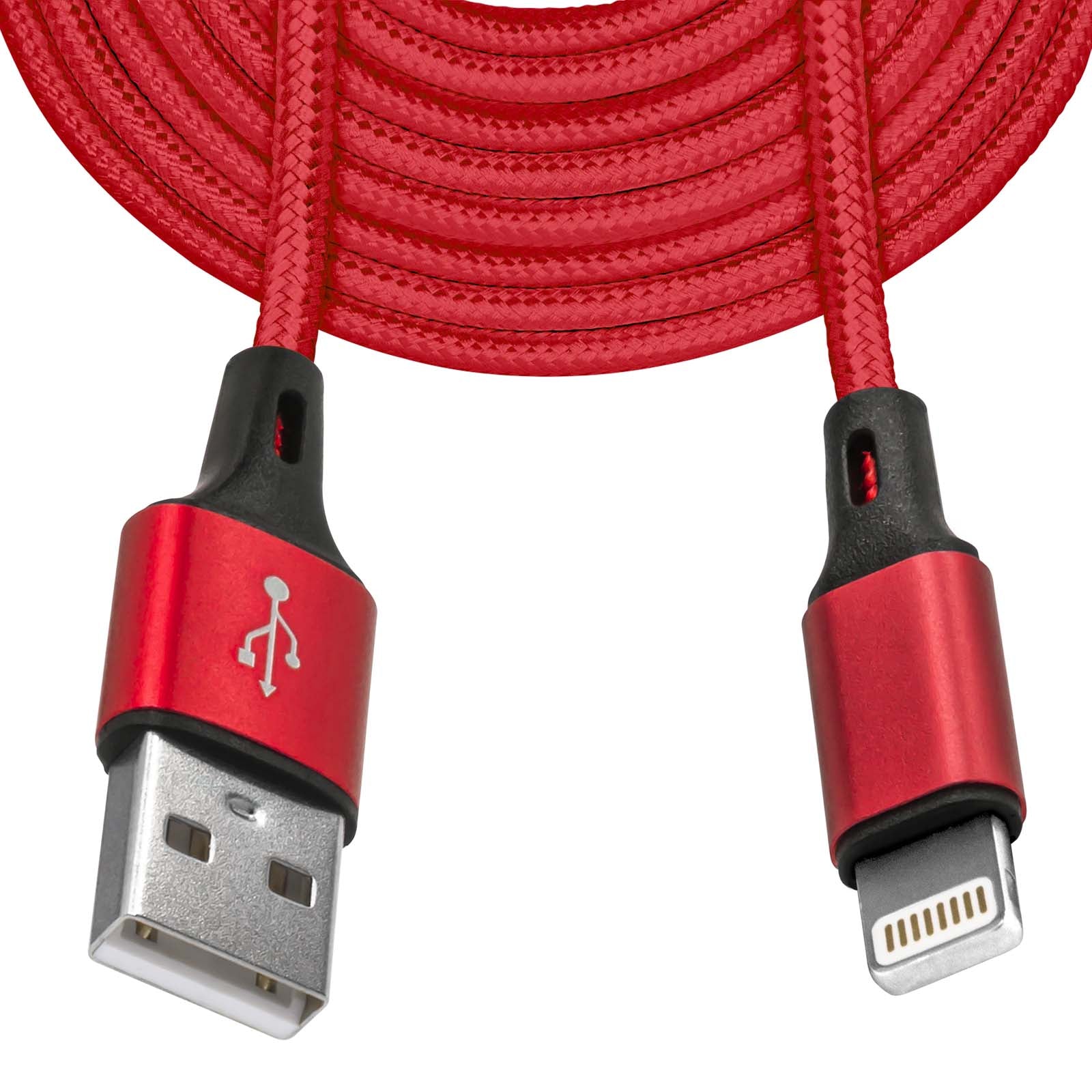 Mobilefox 3m Universal Micro Typ C USB Schnell Lade Daten Nylon Kabel