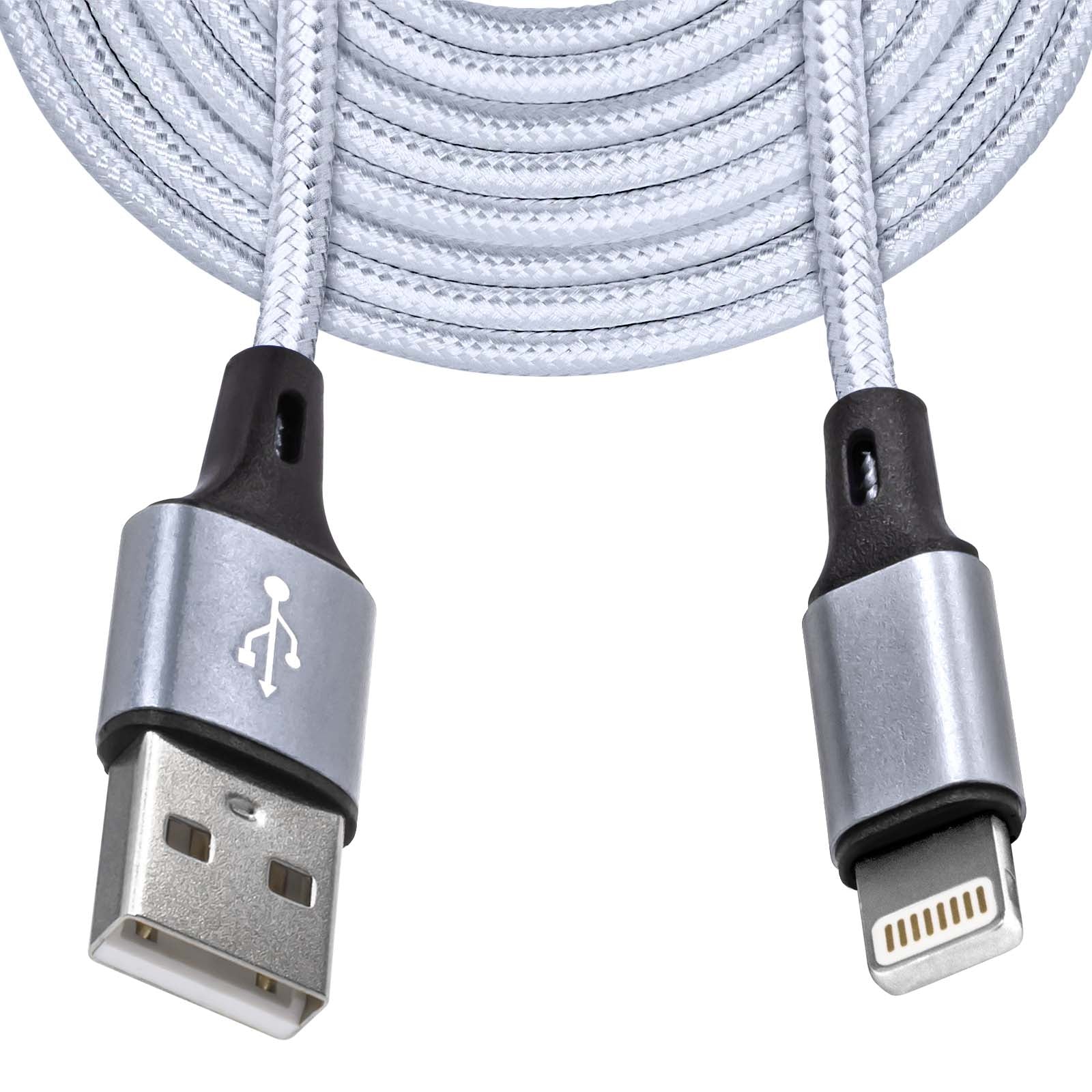 Mobilefox 3m Universal Micro Typ C USB Schnell Lade Daten Nylon Kabel