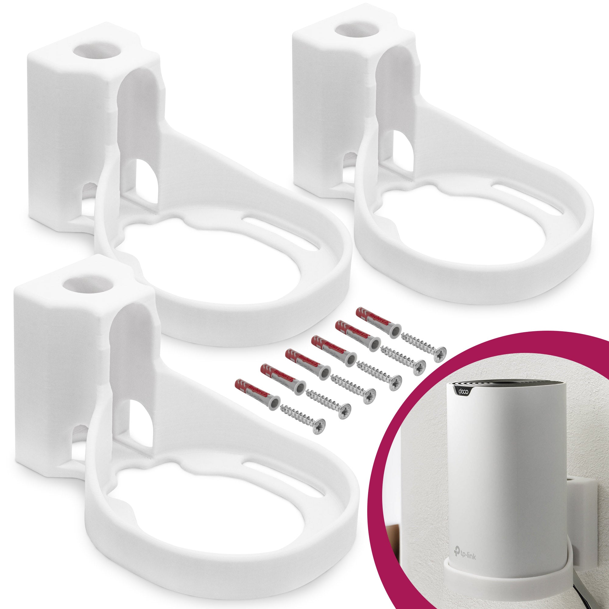 Wandhalterung passend für TP-Link AC1900 Deco S7 WLAN Router mit Kabelmanagement