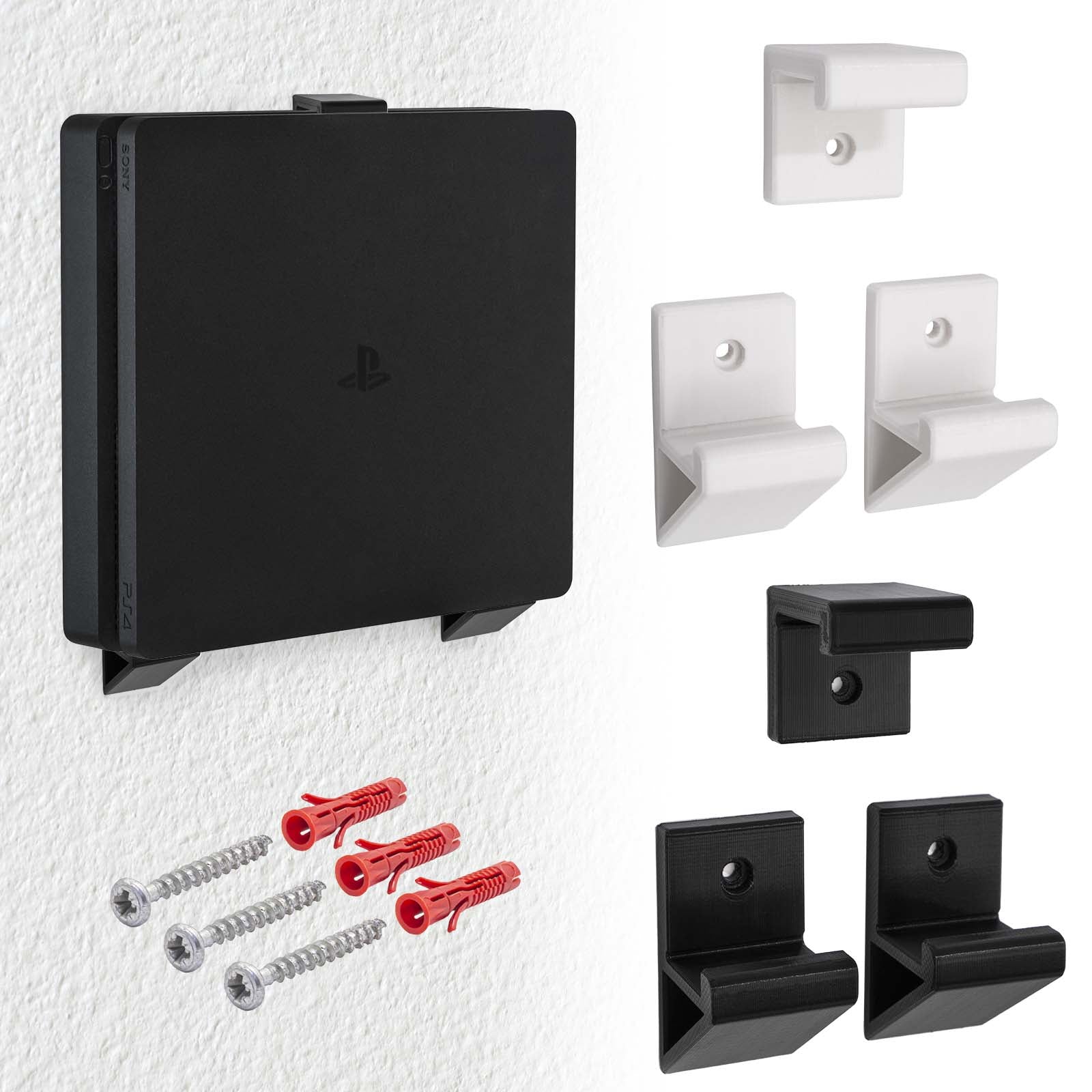 Wand Halterung Konsolen Halter Kippschutz für Sony PlayStation 4 PS4 und Slim