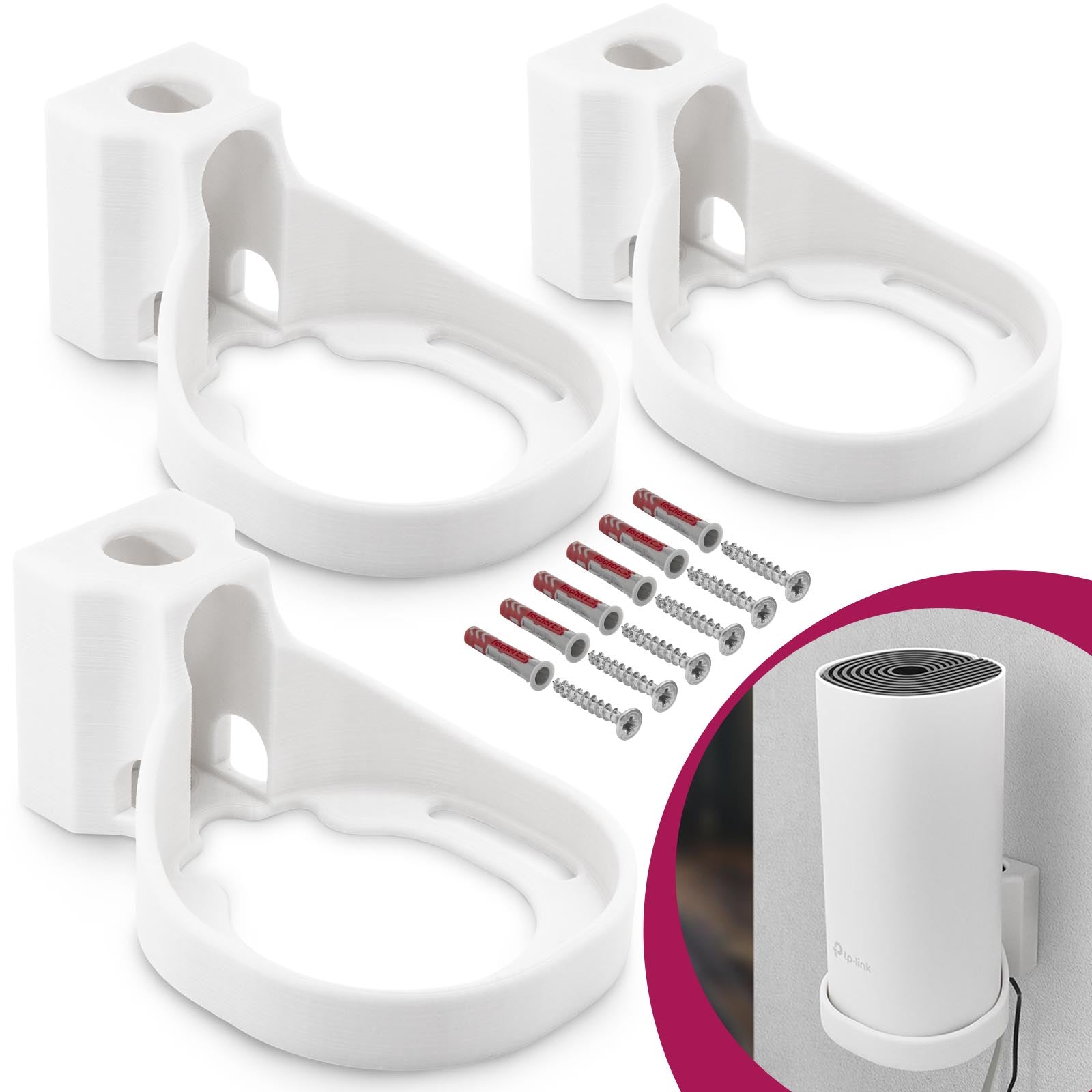Wandhalterung passend für TP-Link Deco M4 Mesh WLAN Router mit Kabelmanagement