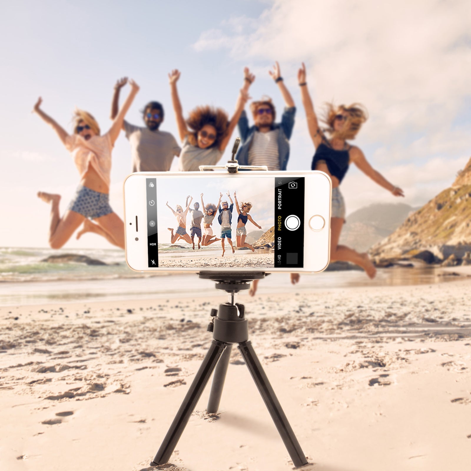 Mobilefox Handy mini Stativ Handy Ständer Selfie Klemmstativ Tripod/Dreibein passend für Handy