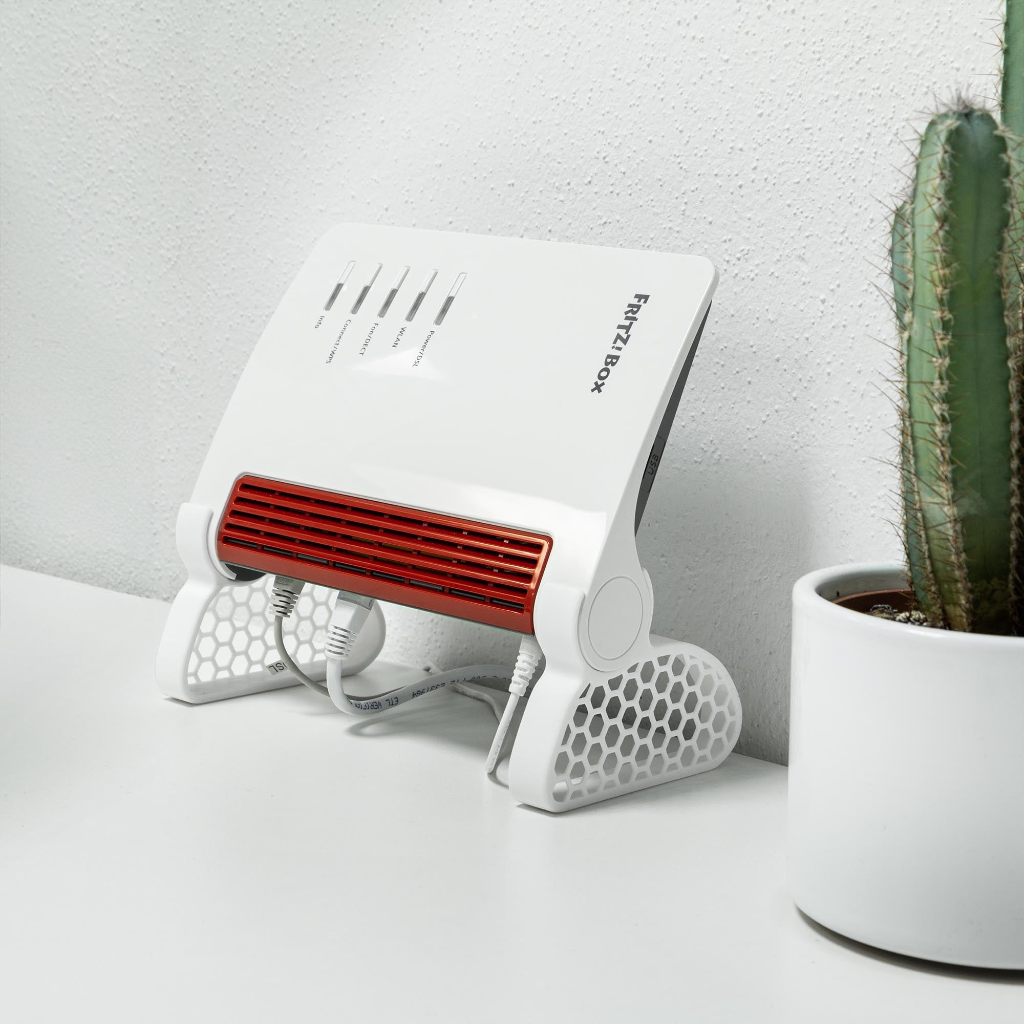 Ständer passend für AVM FritzBox 7590 Tischständer Router Halter Standfuß Belüftung Fuß Standfüße Aufsteller