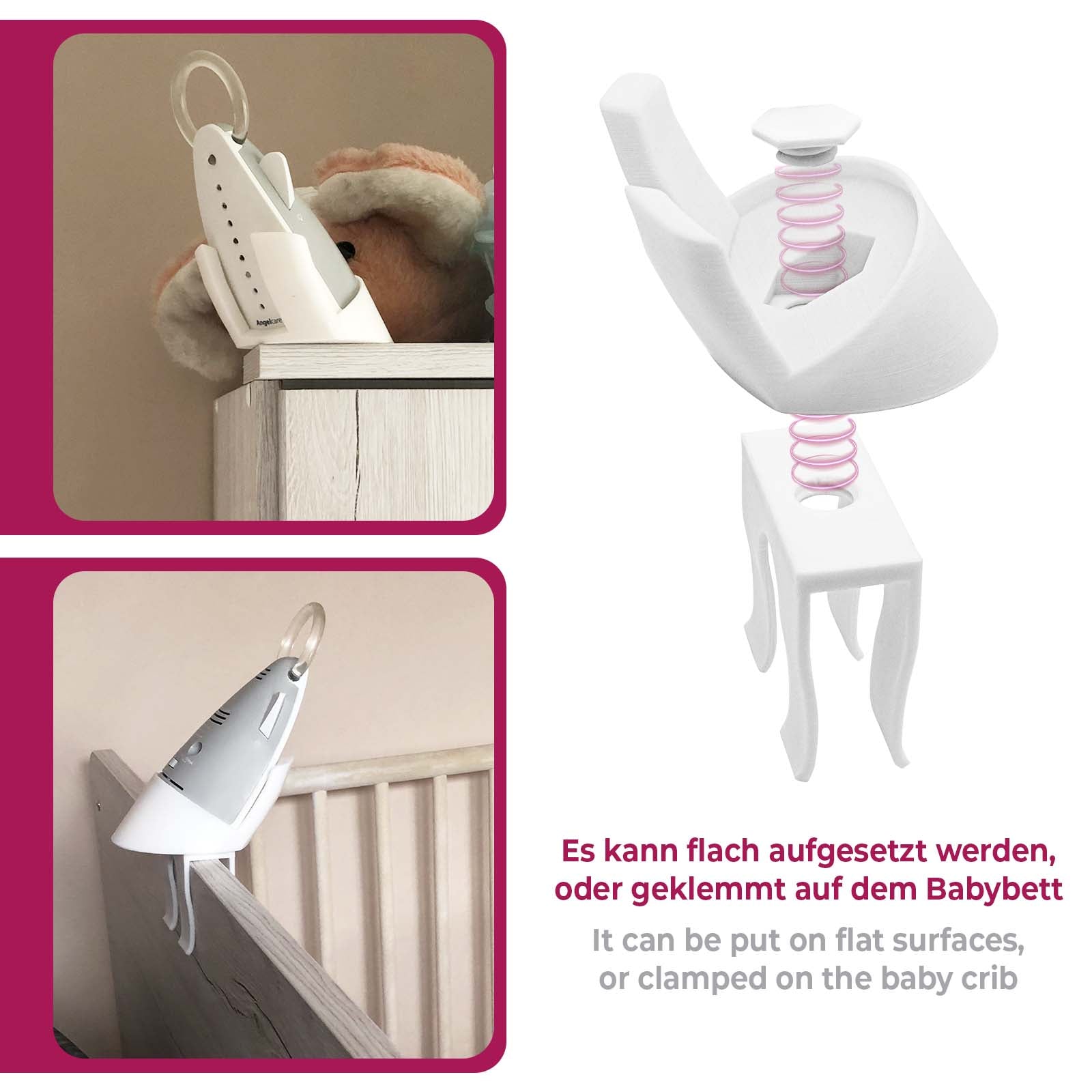 Babyphone Halterung Halter Bett für AngelCare AC701-D & AC1100-D