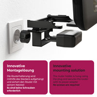 Wandhalterung Steckdosenhalterung passend für Telekom Speedport Smart 4 | 4 Plus | 4R Router | WLAN Halterung mit Kabelmanagement | Dualband Routerhalterung | Einfache Installation ohne Bohren