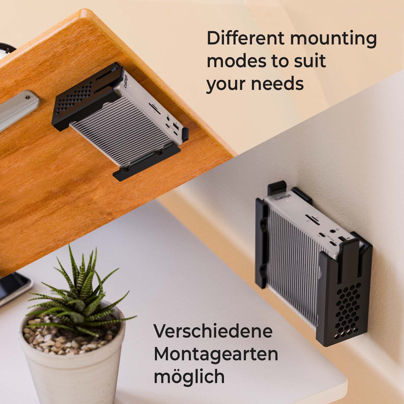 Untertisch Halterung Dockingstation Wand Halter passend für CalDigit TS4 Thunderbolt Dock