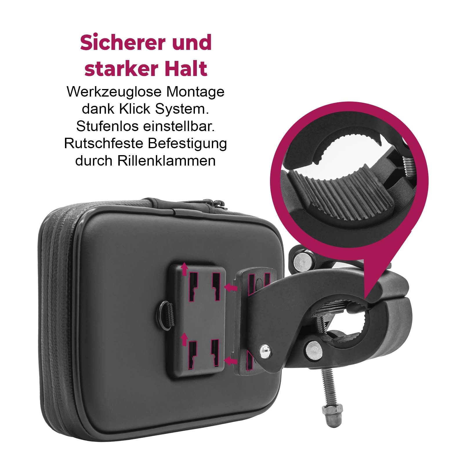 Halterung Halter Fahrrad Motorrad Lenker Handy Smartphone Navigation Größe S