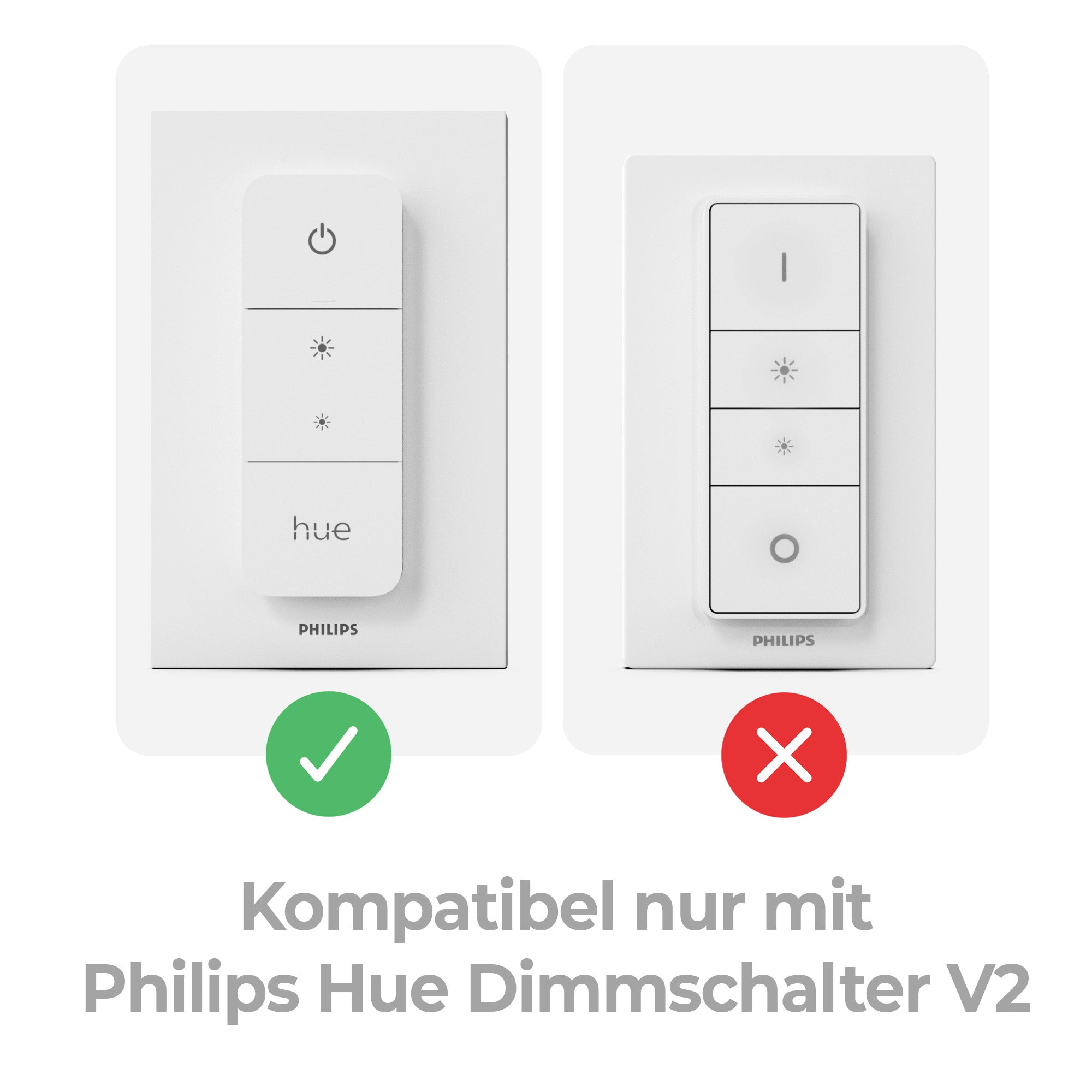 Universal Lichtschalter Abdeckung für Philips Hue Dimmer Switch Cover Dimmschalter Adapter V2