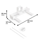 Wandhalterung & Steckdosenhalterung passend für FritzBox 6690/6591 Cable | Router Halterung zur Wandmontage | Schraubenlose Befestigung mit Netzteil-Halterung | Integriertes Kabelmanagement