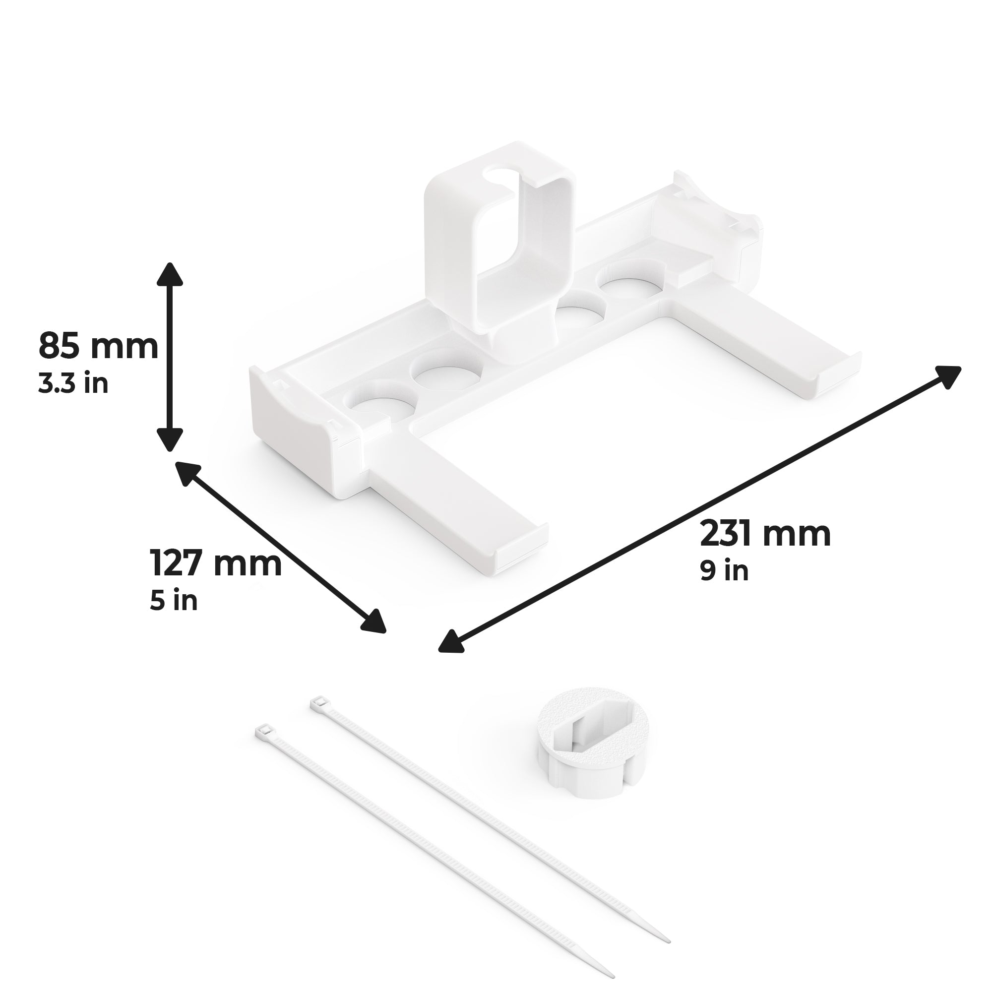Wandhalterung & Steckdosenhalterung passend für FritzBox 6690/6591 Cable | Router Halterung zur Wandmontage | Schraubenlose Befestigung mit Netzteil-Halterung | Integriertes Kabelmanagement