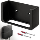 Wandhalterung passend für waipu.tv Box 4K Schwarz | Platzsparende TV Box Halterung inkl. Kabelmanagement | Robuste Halterung mit Schrauben und Klebepunkten
