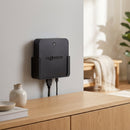 Wandhalterung passend für waipu.tv Box 4K Schwarz | Platzsparende TV Box Halterung inkl. Kabelmanagement | Robuste Halterung mit Schrauben und Klebepunkten