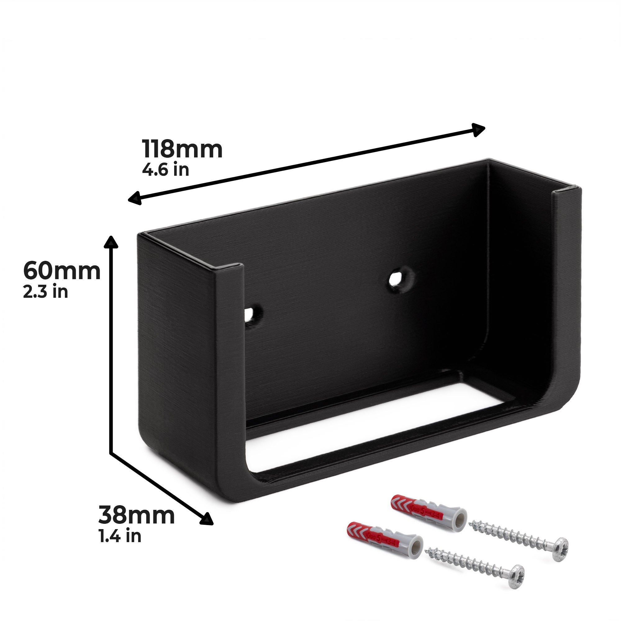 Wandhalterung passend für waipu.tv Box 4K Schwarz | Platzsparende TV Box Halterung inkl. Kabelmanagement | Robuste Halterung mit Schrauben und Klebepunkten