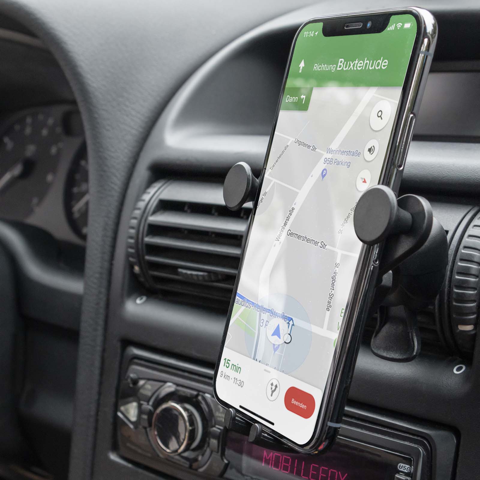 Universal Lüftungs Gitter Auto KFZ PKW Handy Halterung Halter Smartphone Lamelle